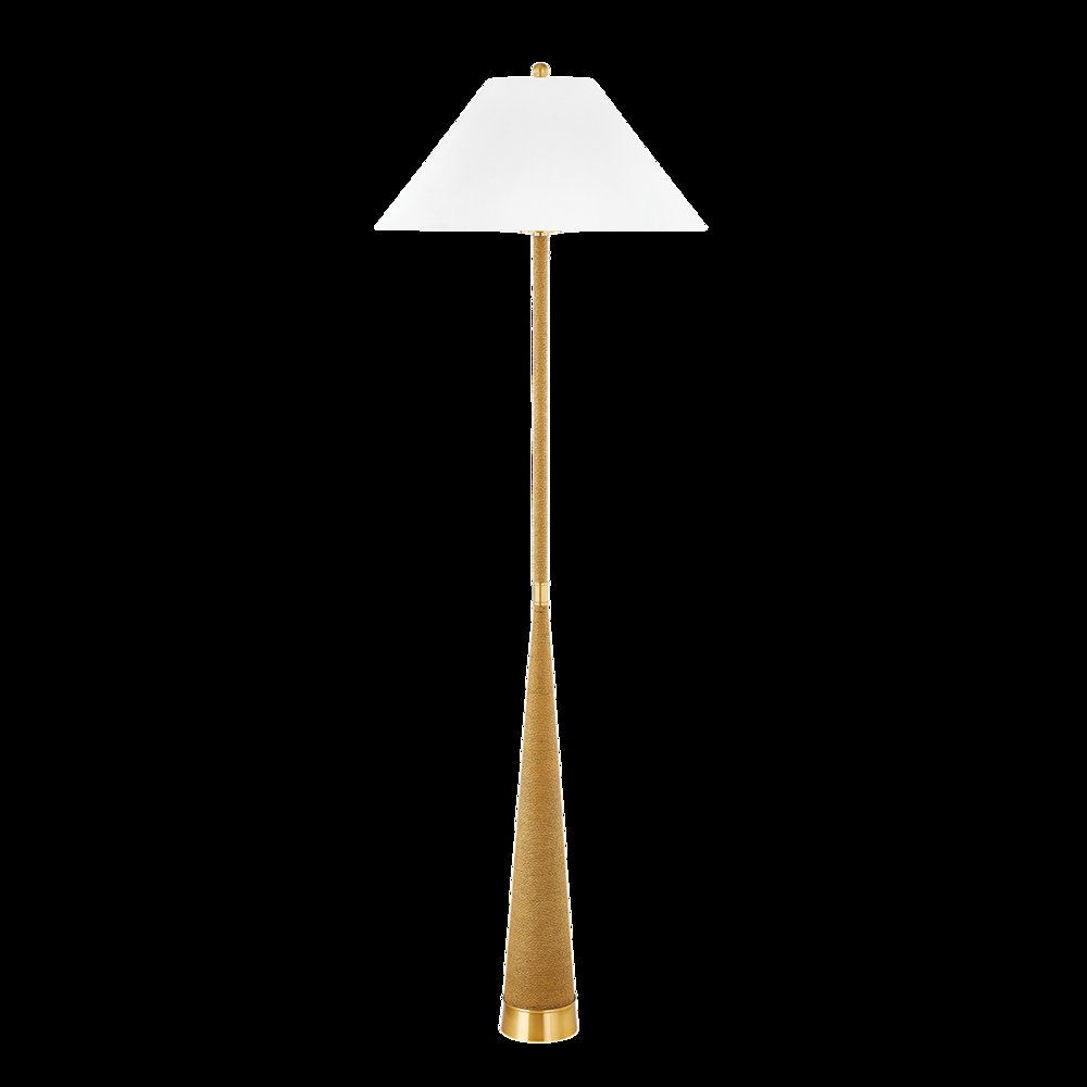 Indie Floor Lamp, Aged Brass. Picture 1