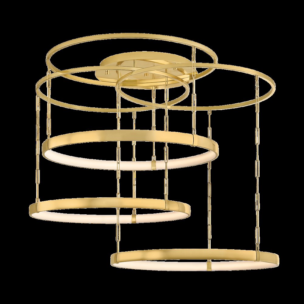 Chiasso Chandelier, Vintage Polished Brass. Picture 1