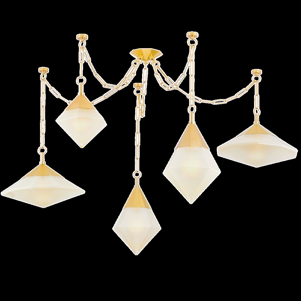 Angelique Chandelier, Vintage Polished Brass. Picture 1