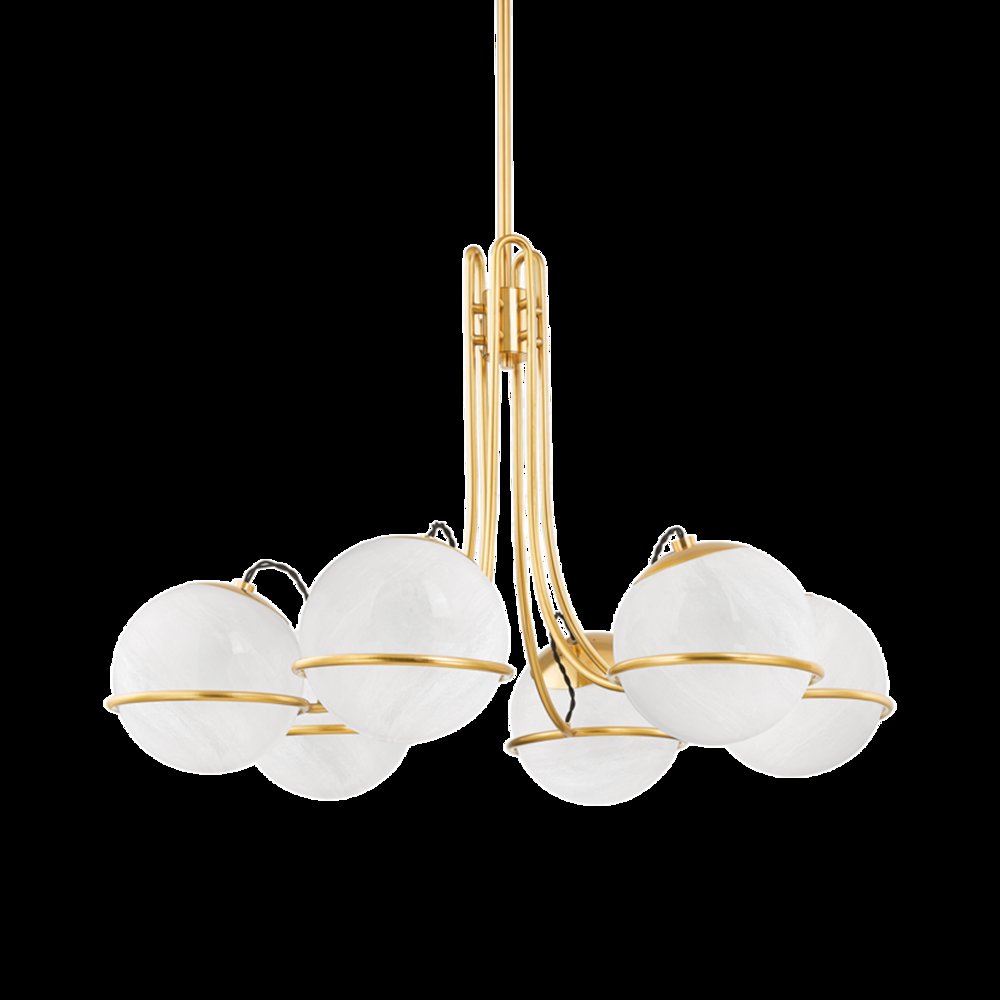 Hingham Chandelier, Aged Brass. Picture 1