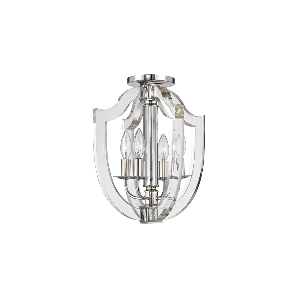Arietta Semi Flush In Polished Nickel Color. Picture 1