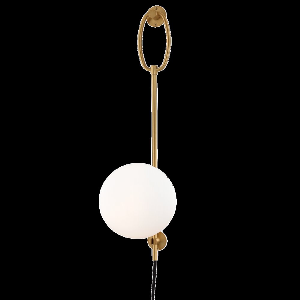 Gina Plug-In Sconce, Aged Brass. Picture 1