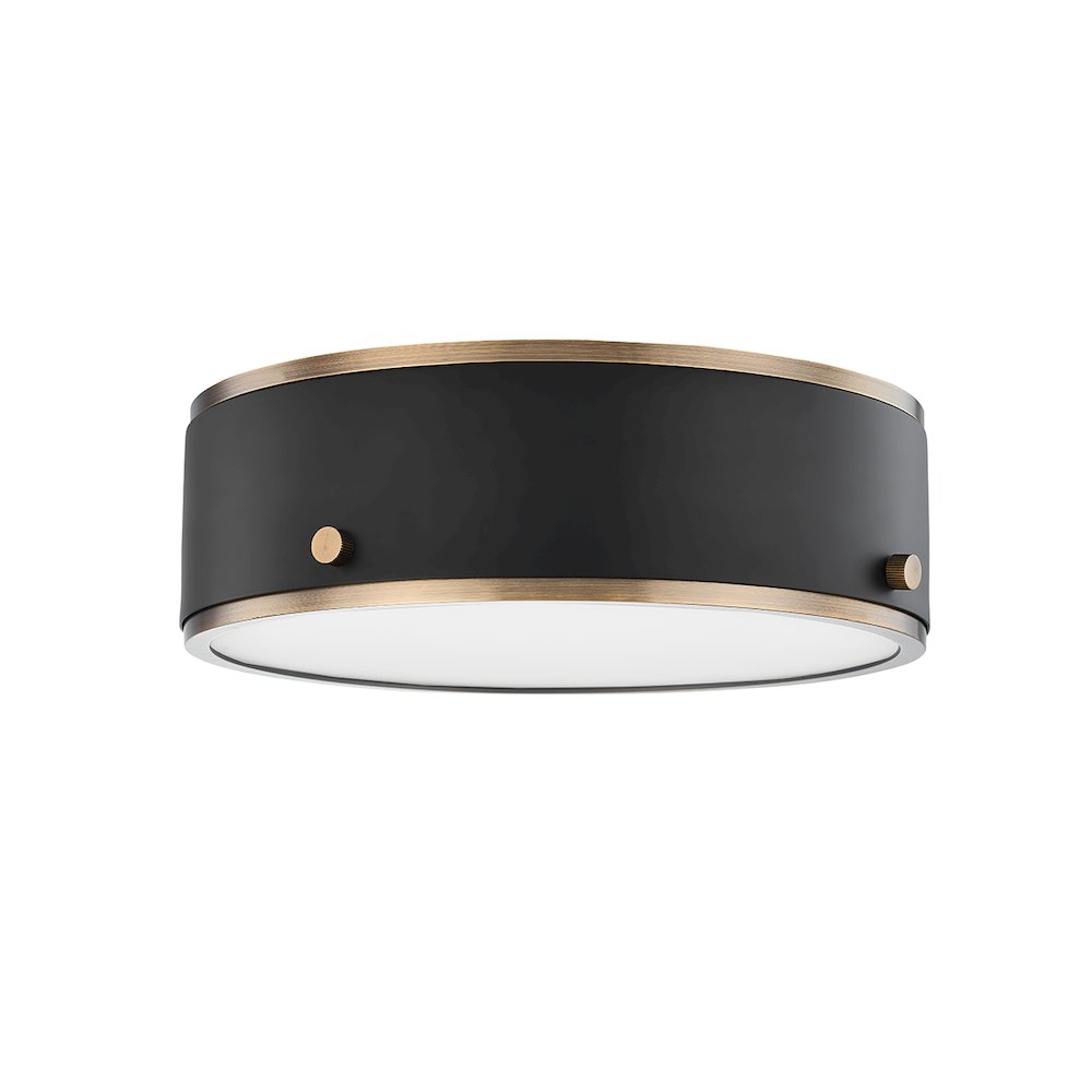 Eli Flush Mount, Patina Brass. Picture 1