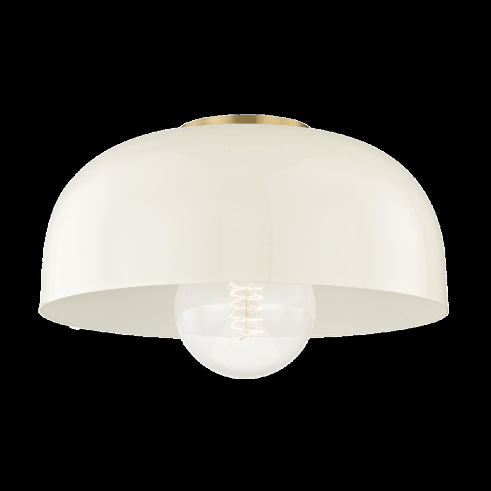 Avery Flush Mount, Aged Brass. Picture 1