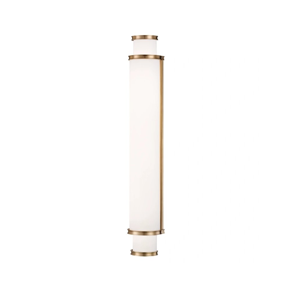Malcolm Bath And Vanitywall Sconce In Aged Brass Color. Picture 1