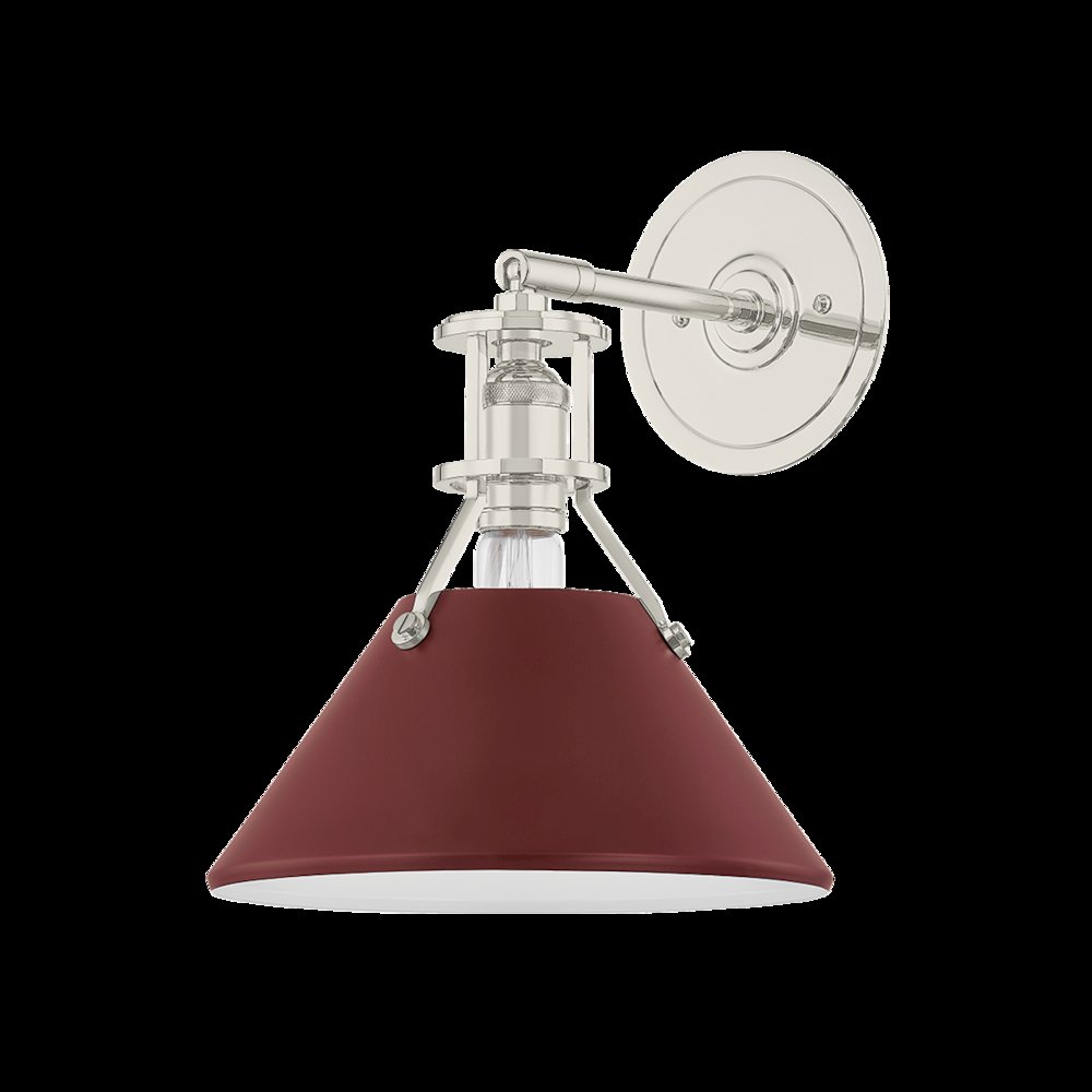 Painted No. 2 Wall Sconce, Polished Nickel. Picture 1