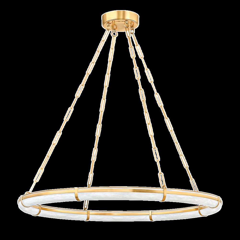 Sennett Chandelier, Aged Brass. Picture 1