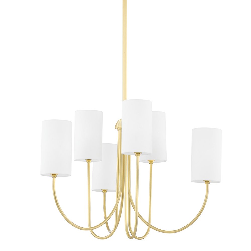 Harlem Chandelier In Aged Brass Color. Picture 1