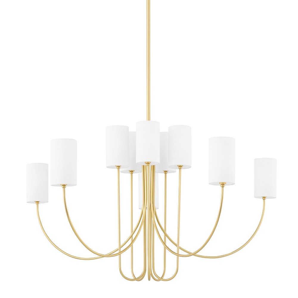 Harlem Chandelier In Aged Brass Color. Picture 1