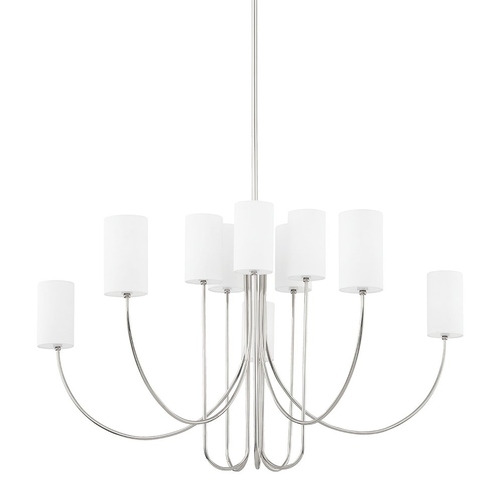 Harlem Chandelier In Polished Nickel Color. Picture 1