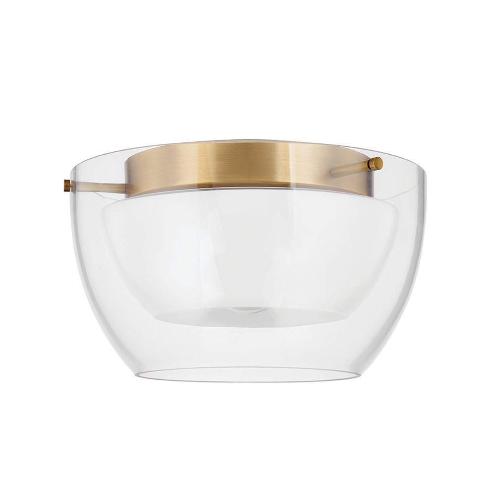 Dutton Flush Mount, Patina Brass. Picture 1