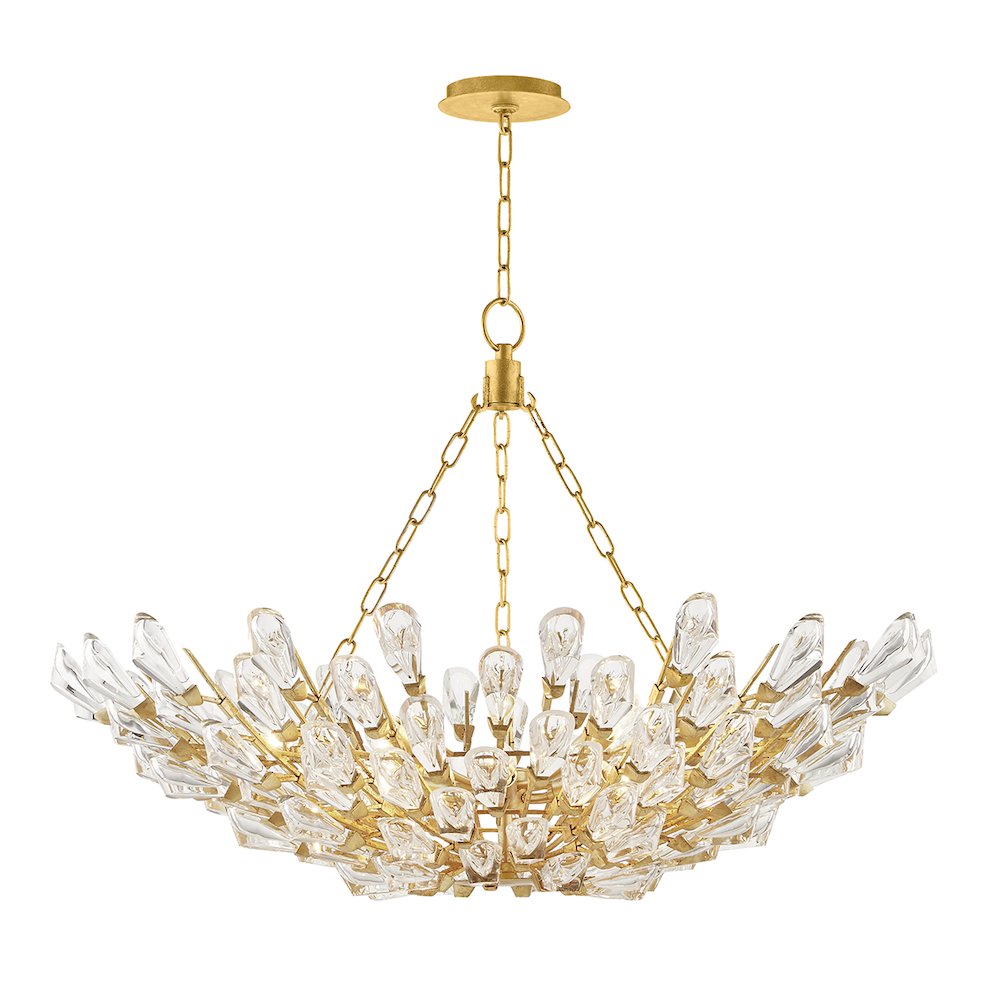 Tulip Chandelier, Gold Leaf. Picture 1