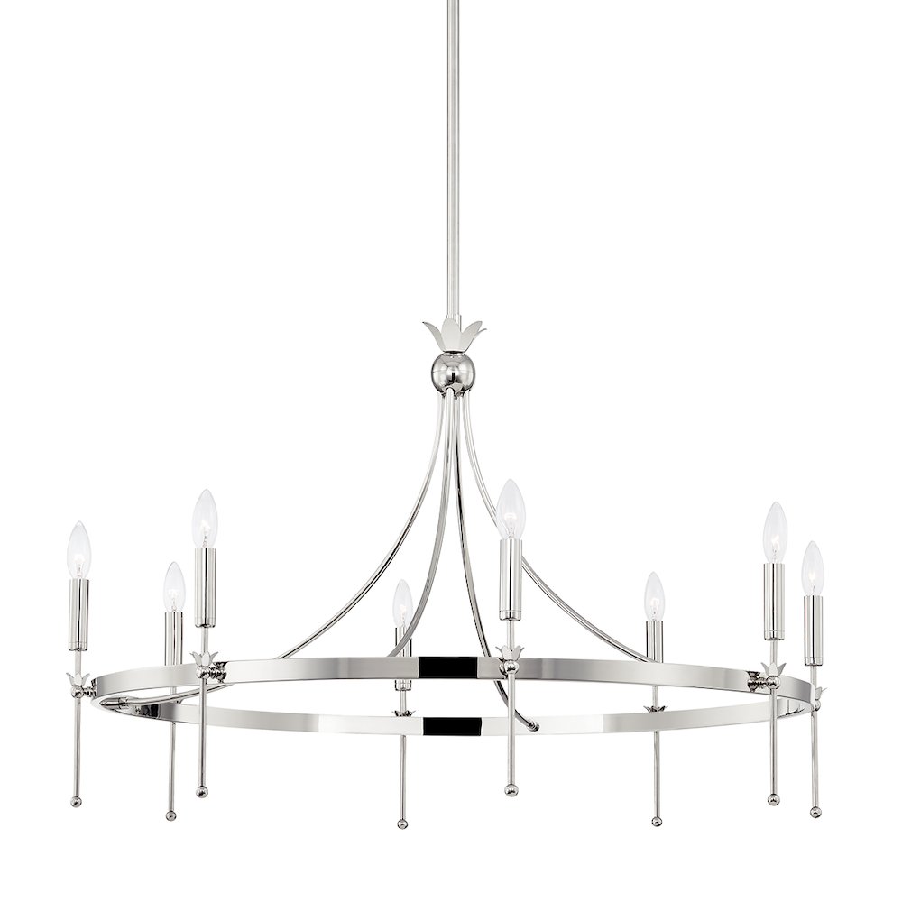 Gates Chandelier, Polished Nickel. Picture 1