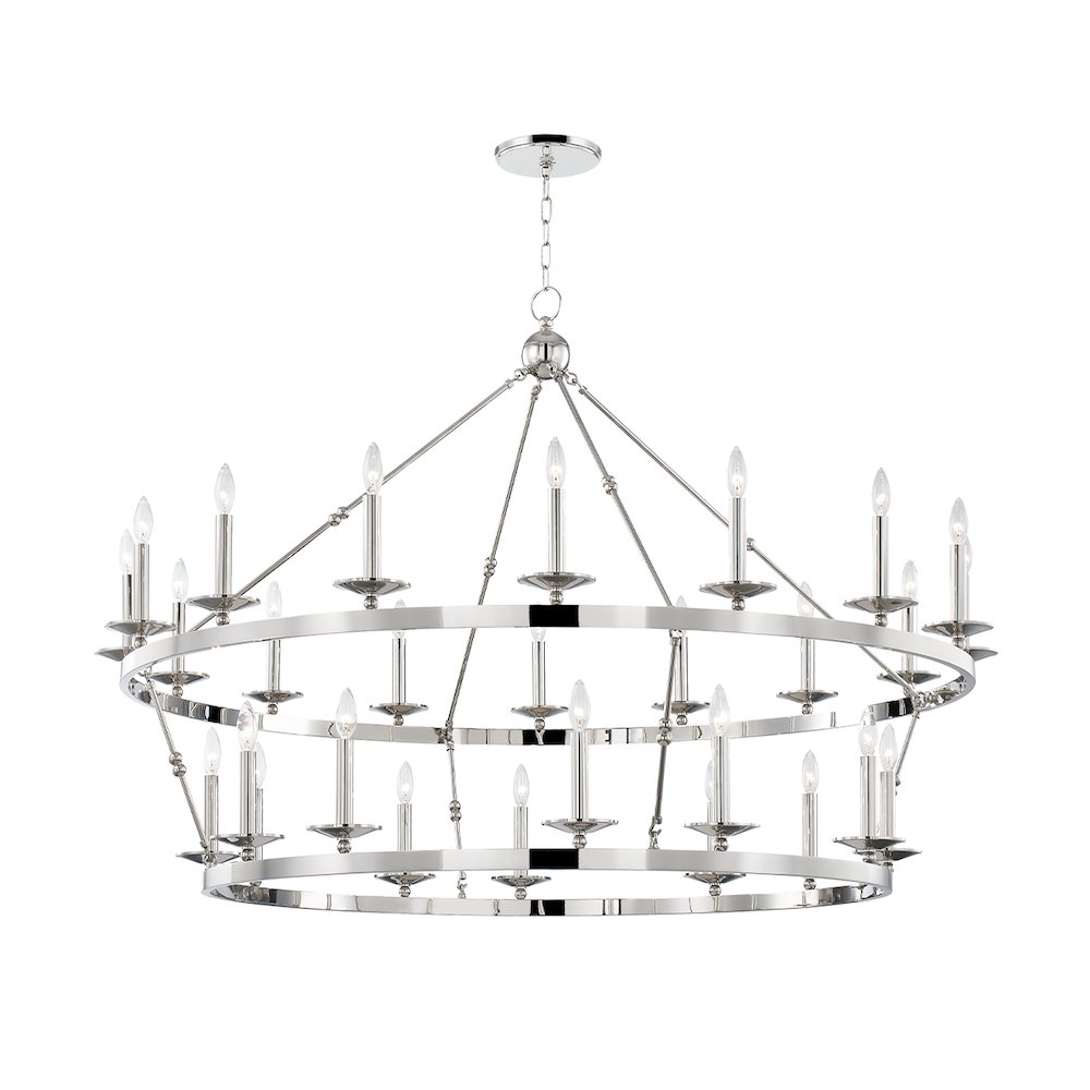 Allendale Chandelier, Polished Nickel. Picture 1