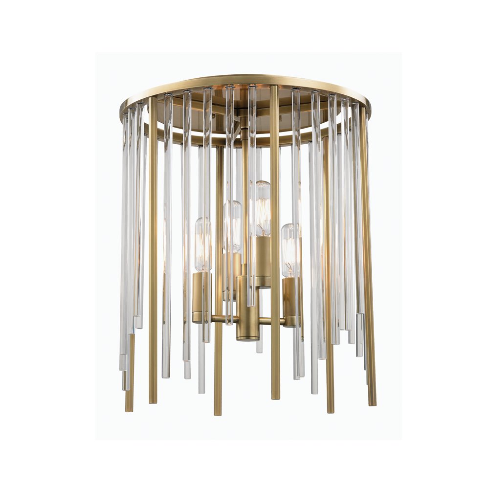 Lewis Semi Flush, Aged Brass. Picture 1