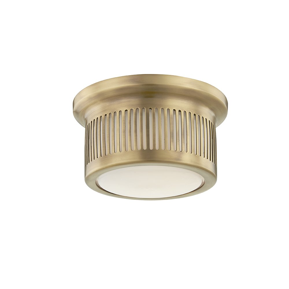 Bangor Flush Mount, Aged Brass. Picture 1