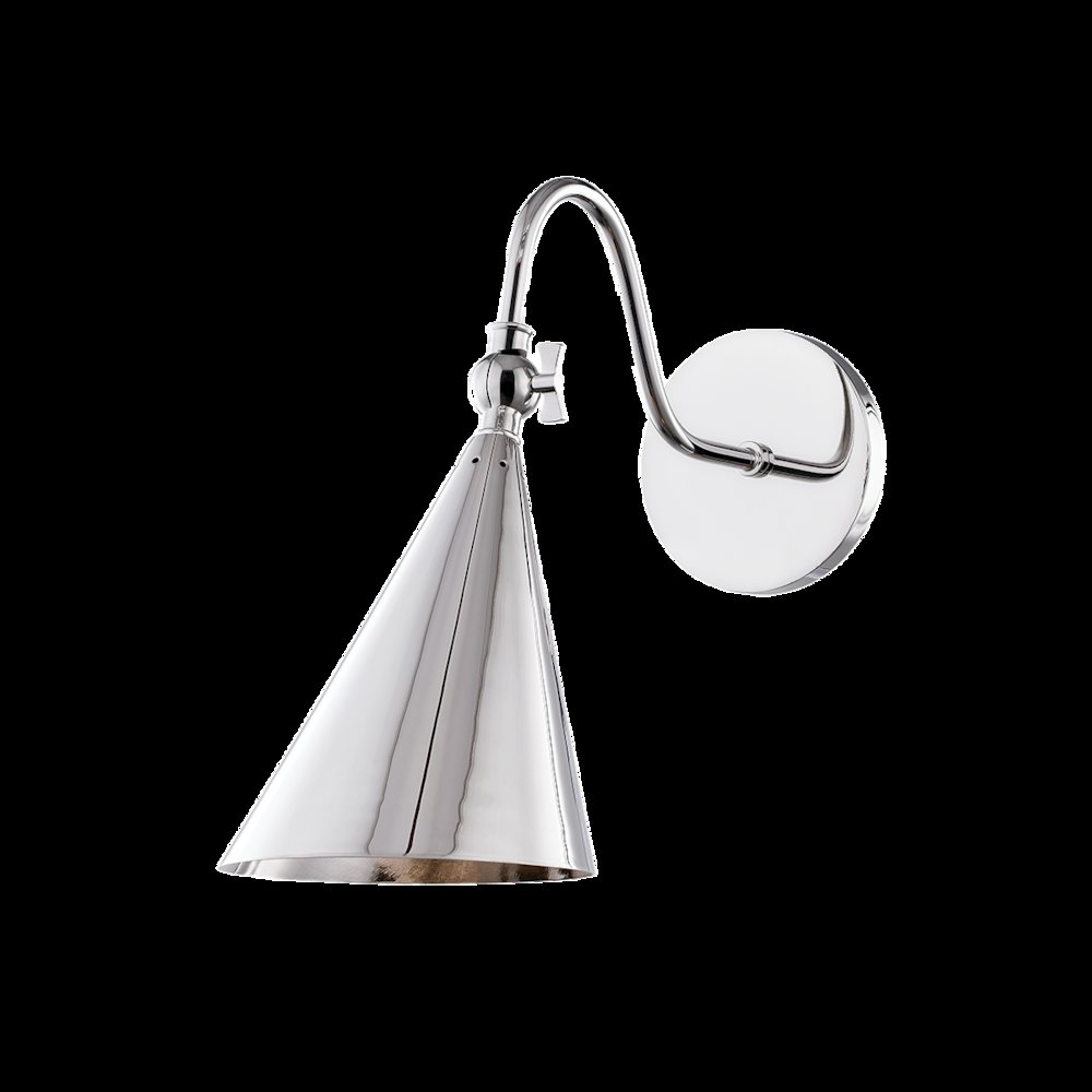 Lupe Wall Sconce, Polished Nickel. Picture 1
