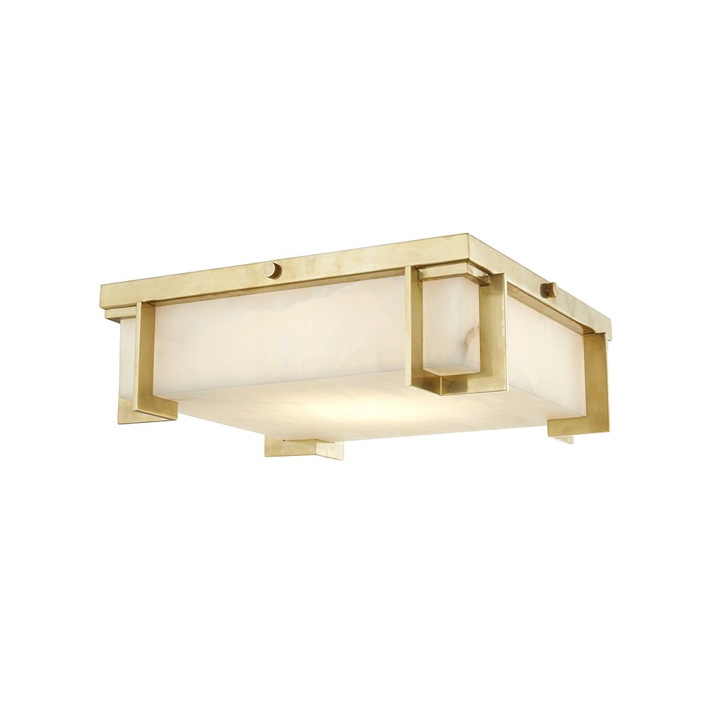 Delmar Flush Mount, Aged Brass. Picture 1
