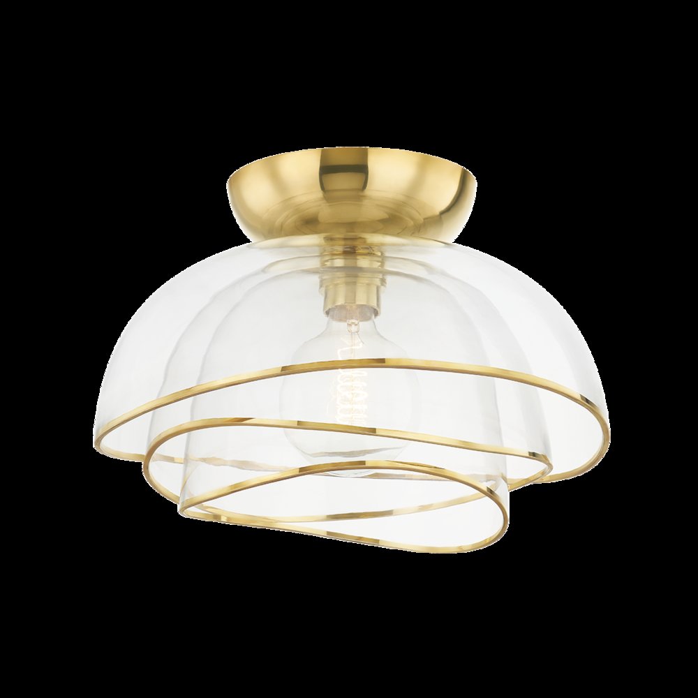 Esme Flush Mount, Vintage Polished Brass. Picture 1