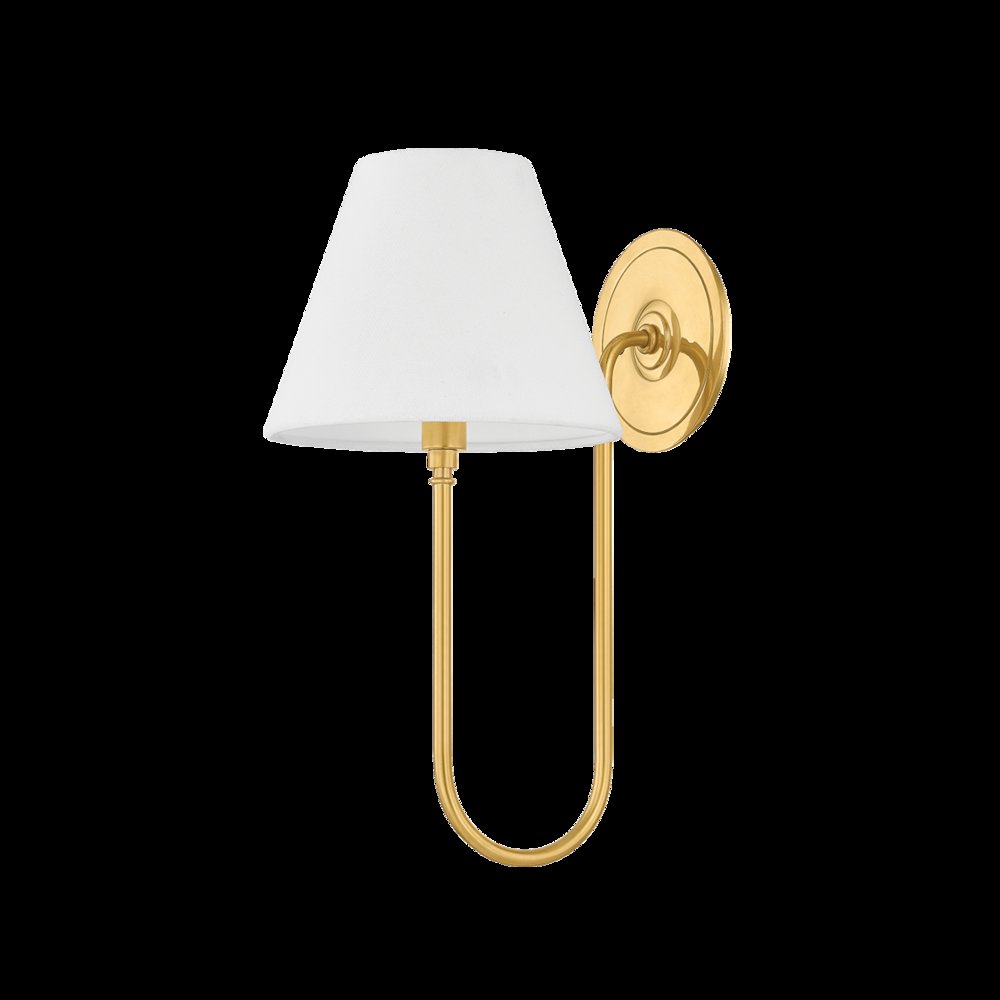 Hawthorne Wall Sconce, Aged Brass. Picture 1