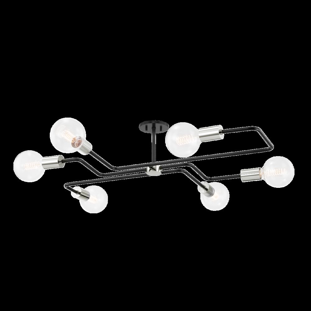 Jena Semi Flush, Polished Nickel. Picture 1