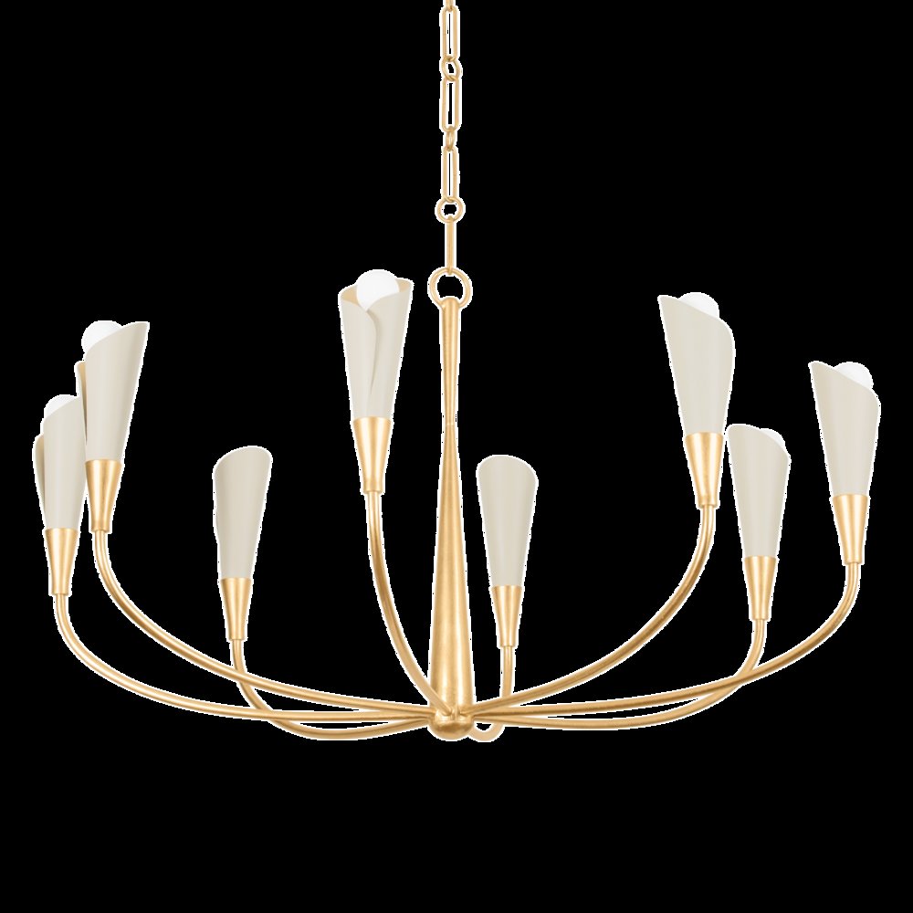 Montrose Chandelier, Vintage Gold Leaf. Picture 1
