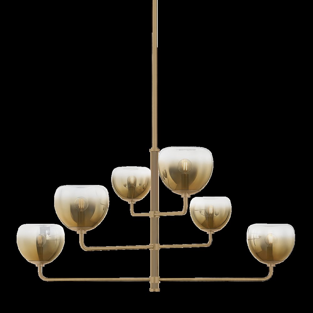 August Chandelier, Patina Brass. Picture 1