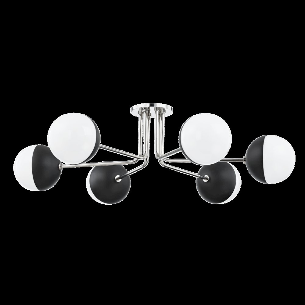 Renee Semi Flush, Polished Nickel. Picture 1