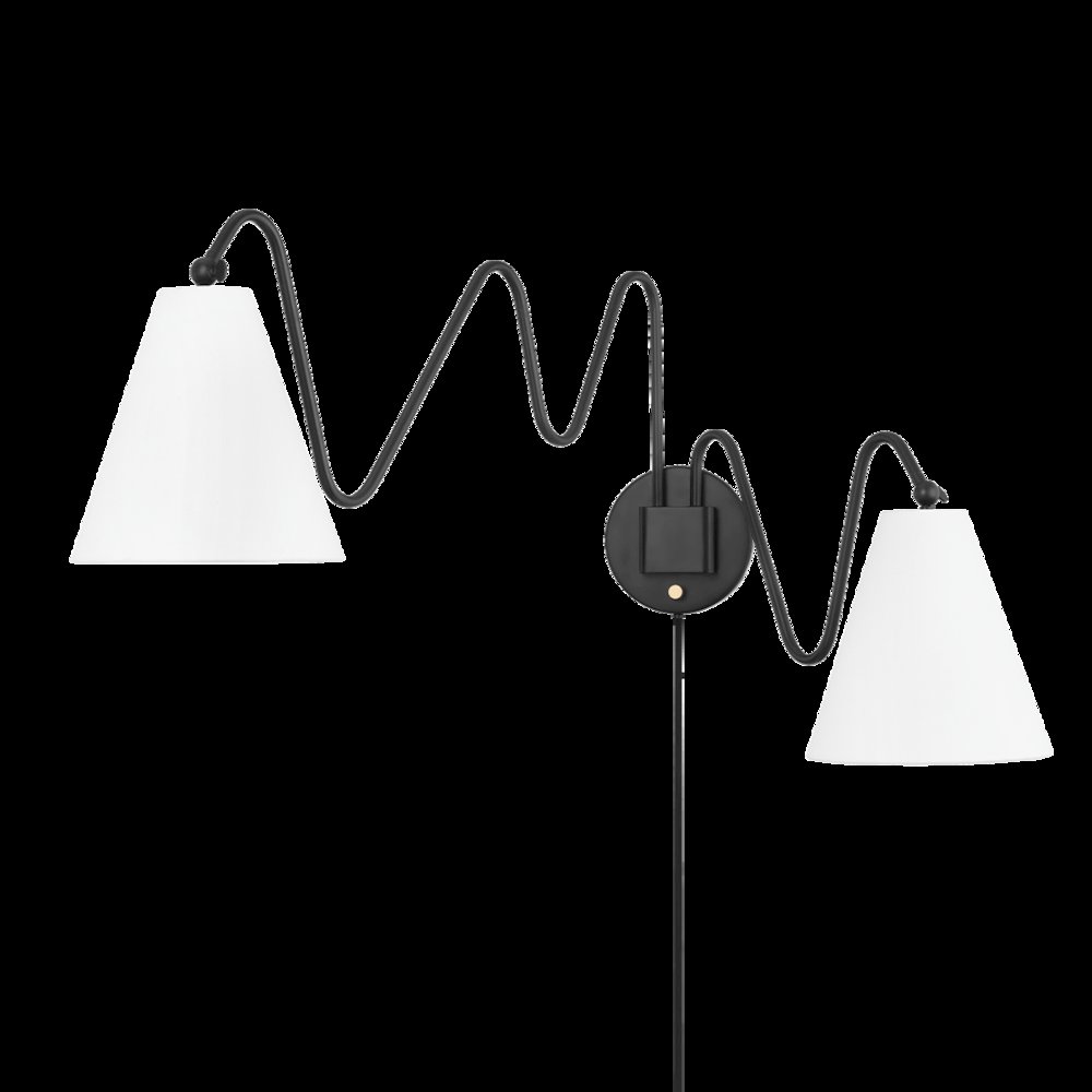 Onda Plug-In Sconce, Soft Black. Picture 1