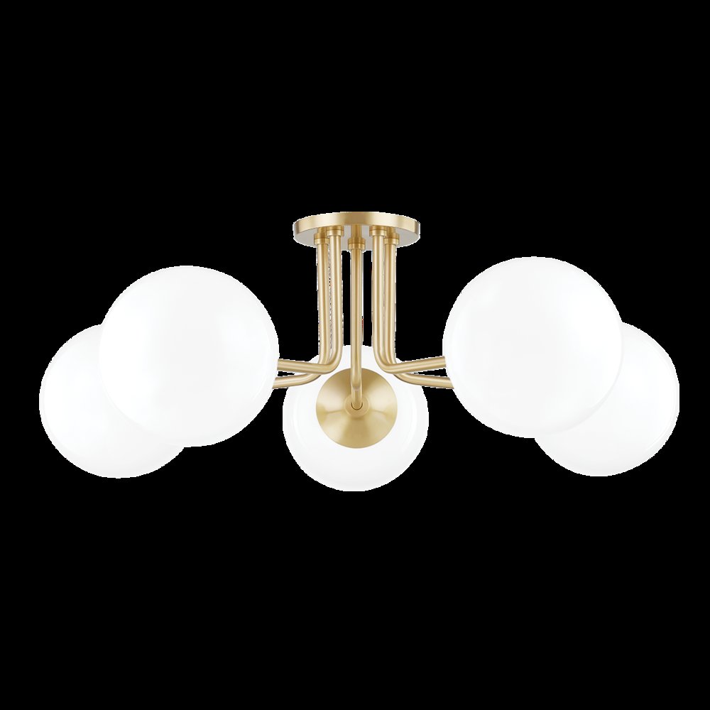 Stella Semi Flush, Aged Brass. Picture 1