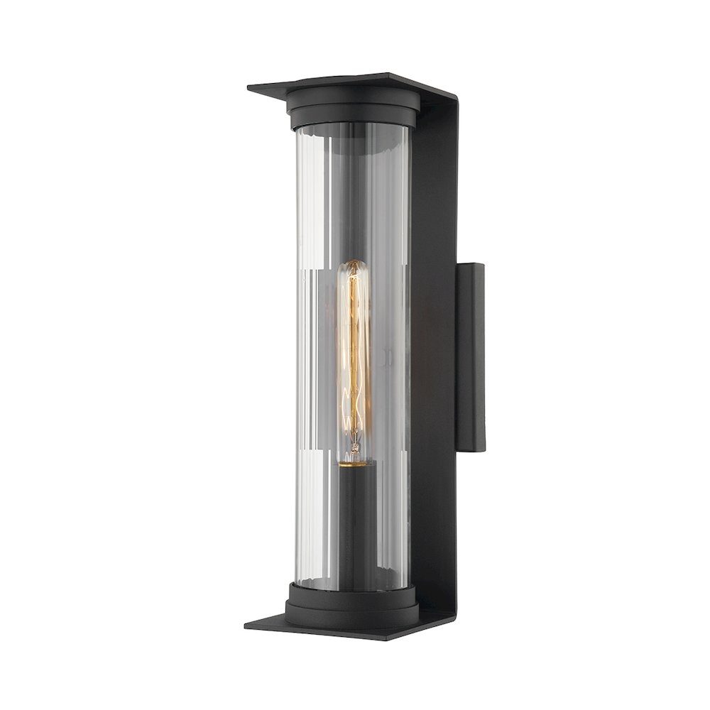 Presley Exterior Wall Sconce, Texture Black. Picture 1