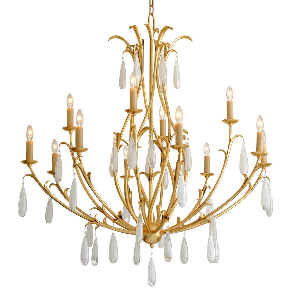 Prosecco Chandelier, Gold Leaf. Picture 1
