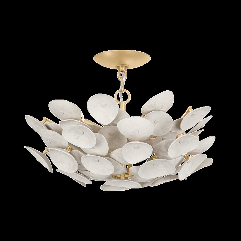 Aimi Semi Flush, Vintage Gold Leaf. Picture 1