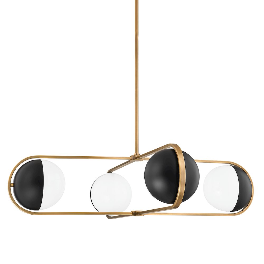 Willard Chandelier In Patina Brass Color. Picture 1