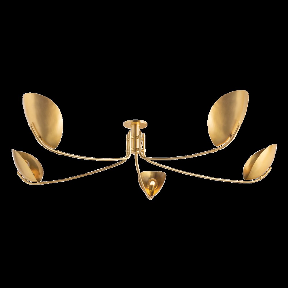 Avondale Semi Flush, Aged Brass. Picture 1