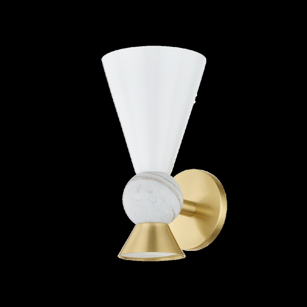 Mona Wall Sconce, Aged Brass. Picture 1