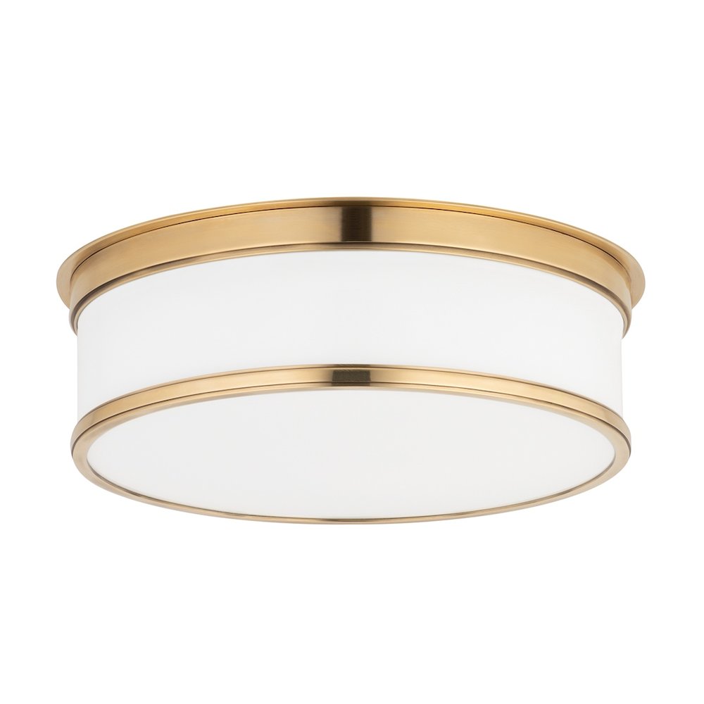 Geneva Flush Mount In Aged Brass Color. Picture 2