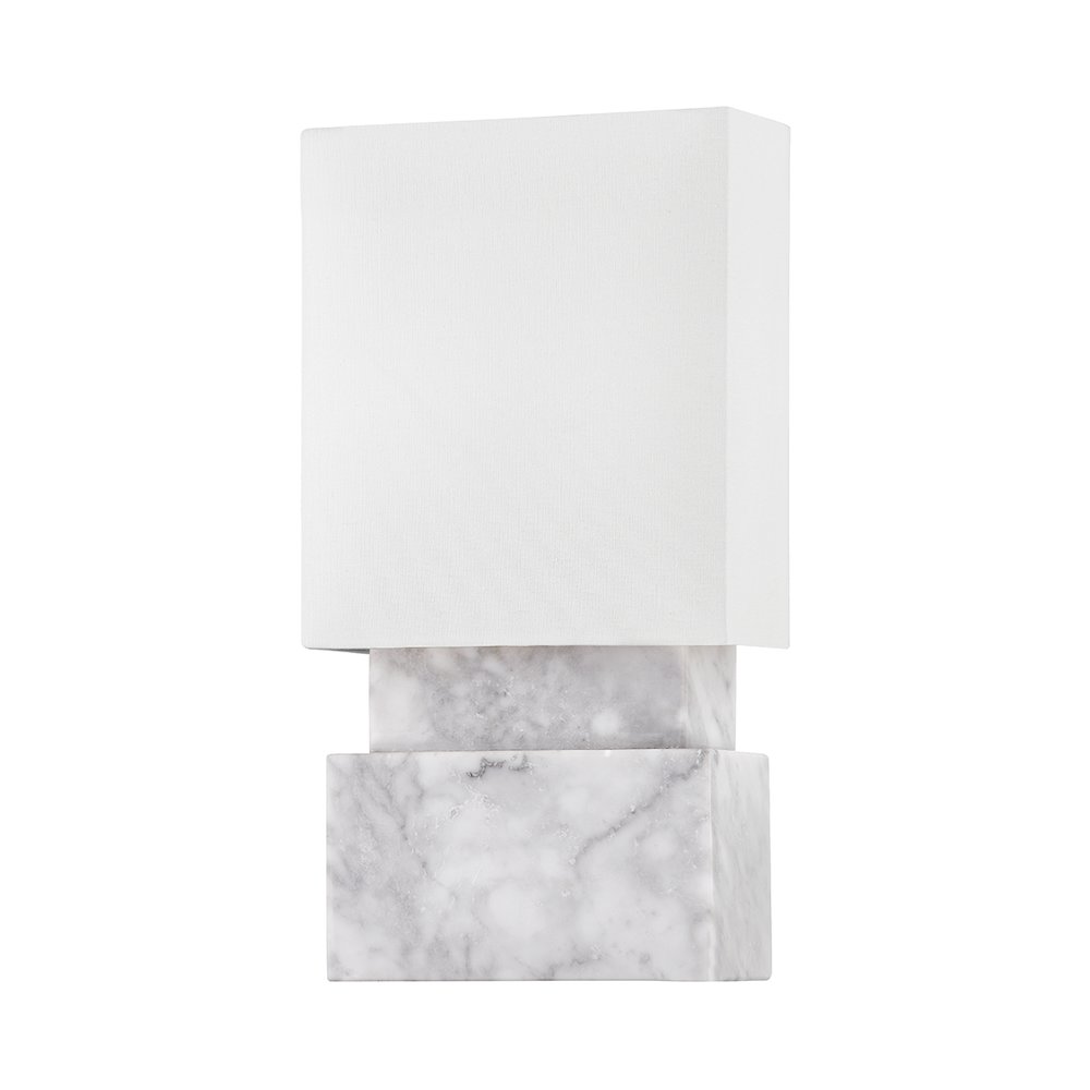 Haight Wall Sconce, White Marble. Picture 1