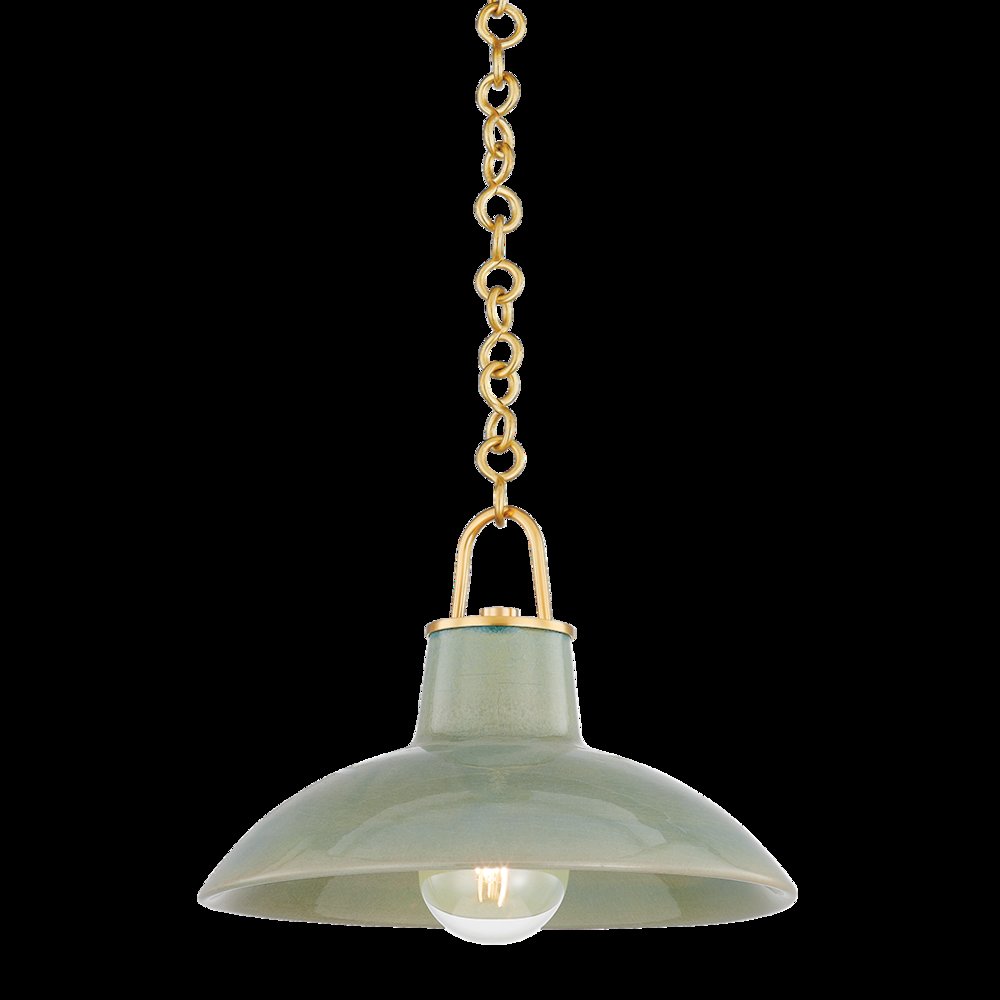 Pottersville Pendant, Aged Brass. Picture 1