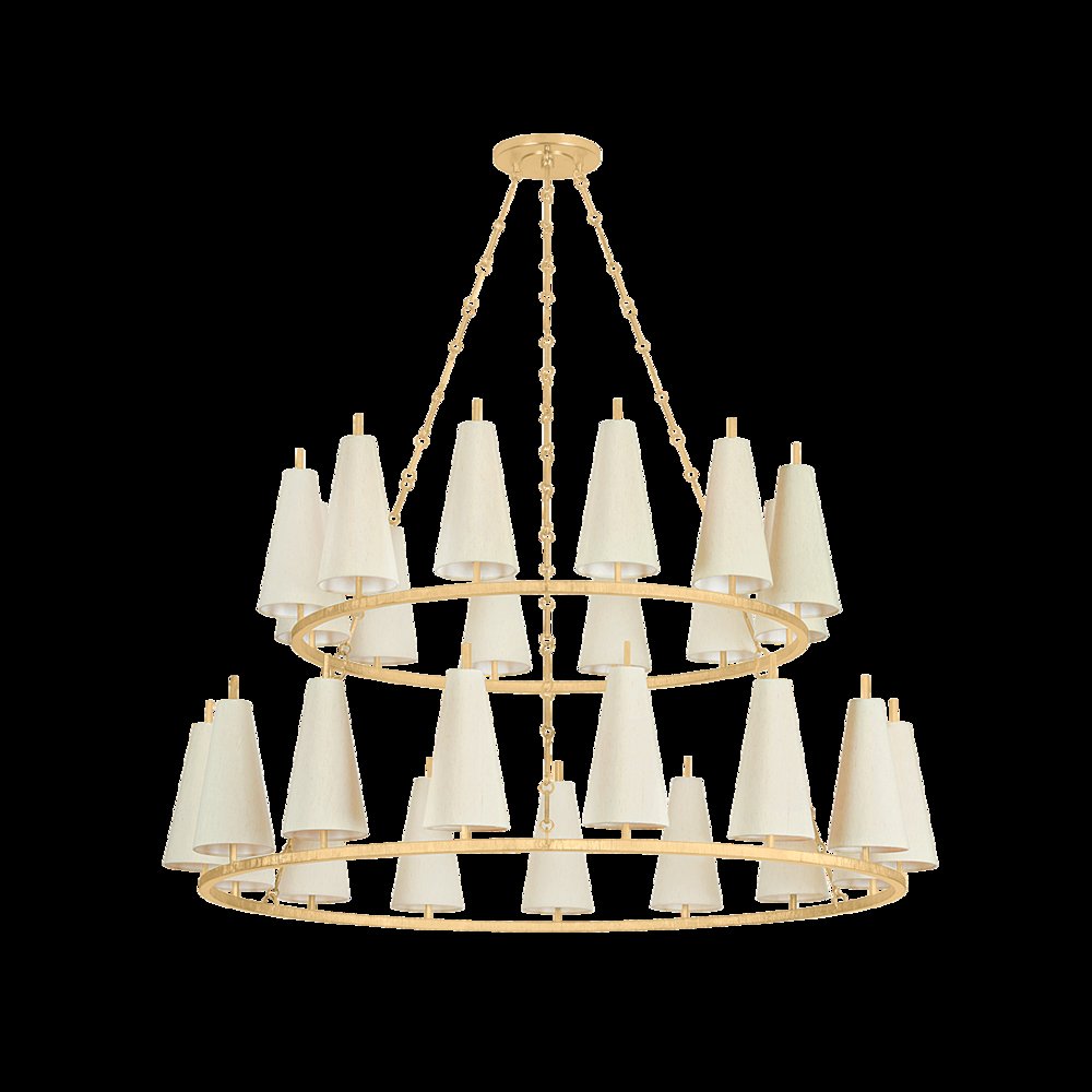 Tirana Chandelier, Vintage Gold Leaf. Picture 1