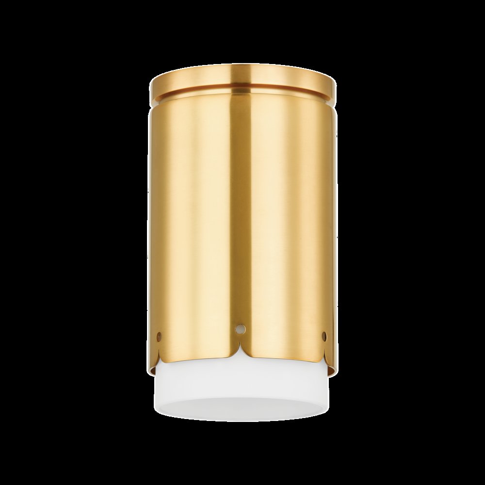 Asa Flush Mount, Aged Brass. Picture 1