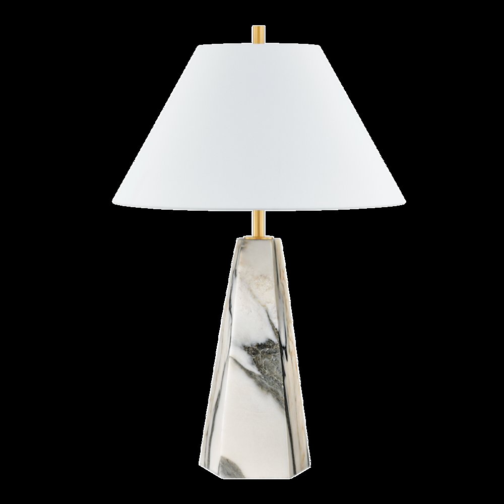 Benicia Table Lamp, Aged Brass. Picture 1