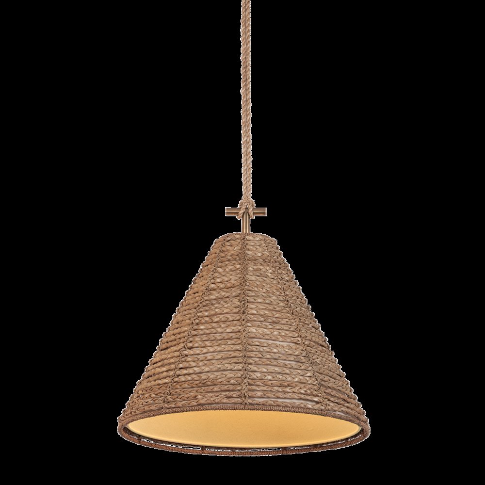Redwood Pendant, Patina Brass. Picture 1