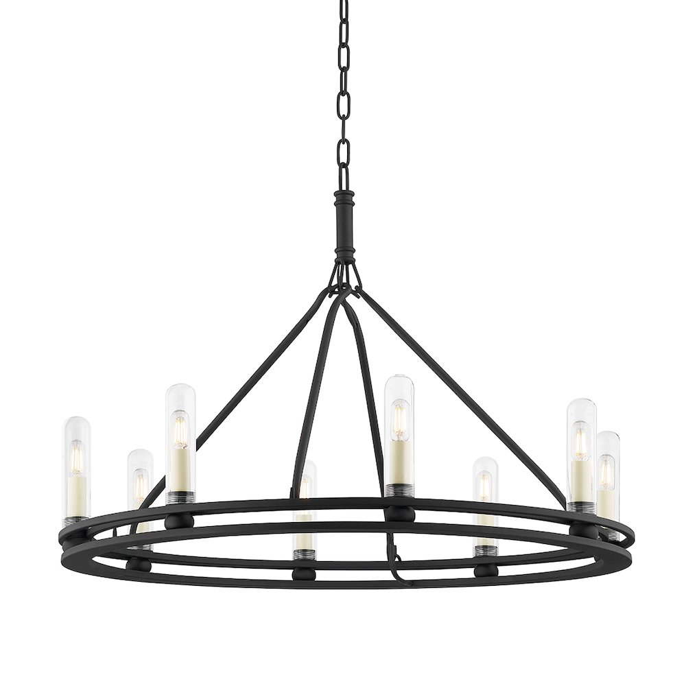 Sutton Exterior Chandelier, Texture Black. Picture 1