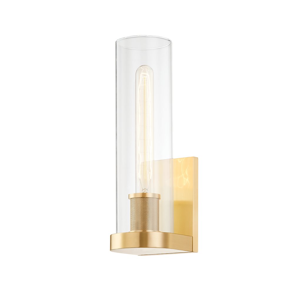 Porter Wall Sconce, Aged Brass. Picture 1
