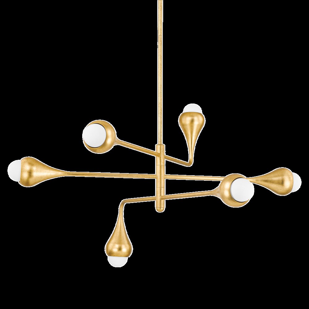 Luciel Chandelier, Vintage Gold Leaf. Picture 1