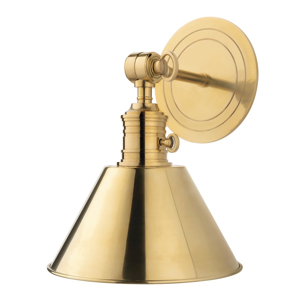 Garden City Wall Sconce, Aged Brass. Picture 1