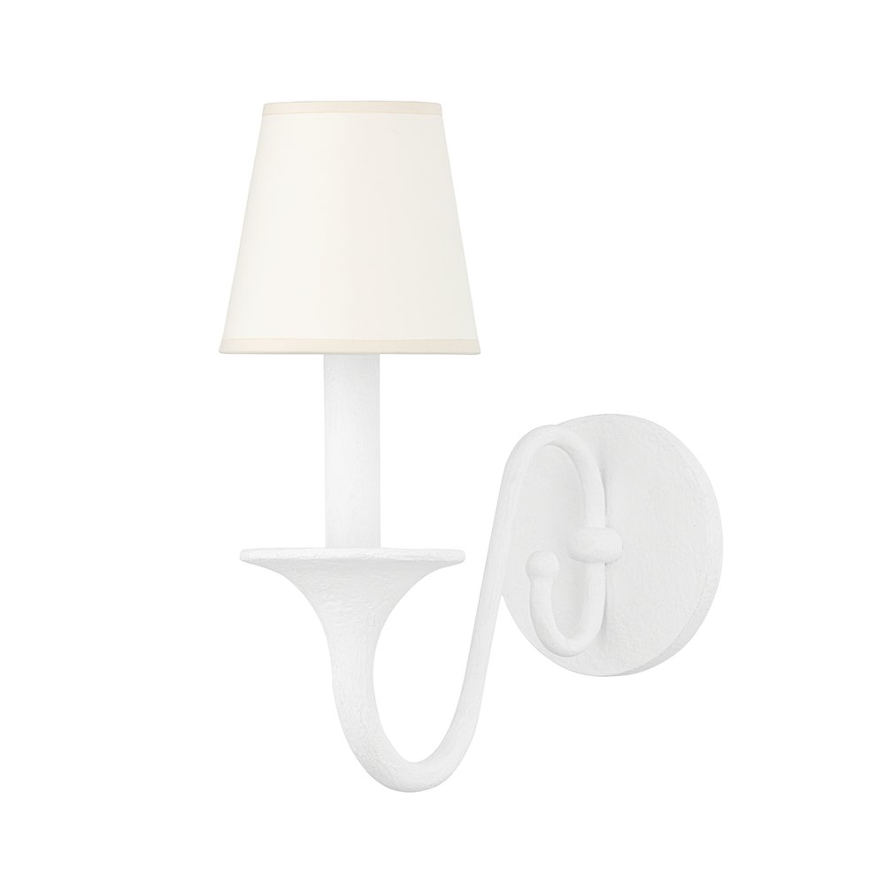 Windsor Wall Sconce, White Plaster. Picture 1