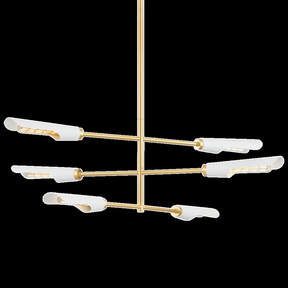 Harperrose Chandelier, Aged Brass. Picture 1