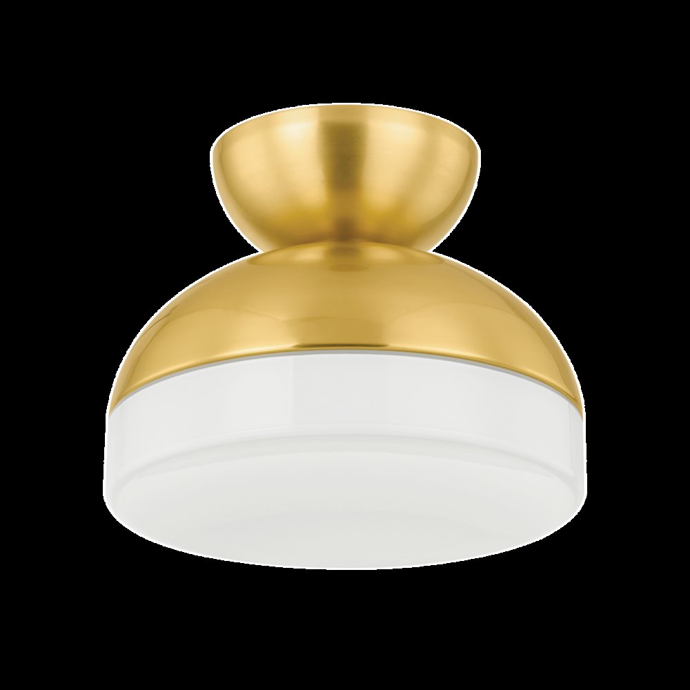 Rue Flush Mount, Aged Brass. Picture 1